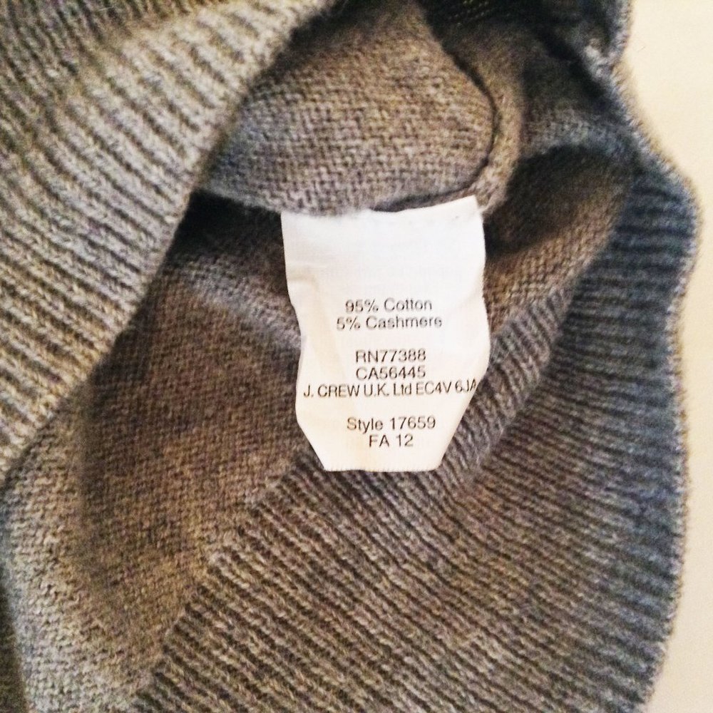 J. Crew grey cotton cashmere sweater, L RN77388 - Picture 7 of 7